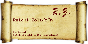 Reichl Zoltán névjegykártya